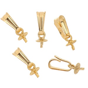2 Pcs Bag of 3 mm 14K Gold Filled Bails With Peg and Cup (GF4003604)
