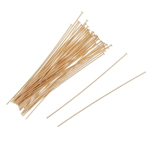 10 Pc 1.5 Inch 26 Gauge 14k Gold Filled Head Pins  (GF26G15H10)