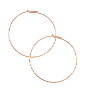 30 mm 14K Rose Gold Filled Wire Hoops  (RGF4003803) Priced Per Pair