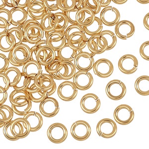 5 Pc 6 mm 16 Gauge 14K Gold Filled Open Jump Rings (GF16GOJR06)