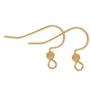 Fili per orecchini riempiti in oro 14K da 21 x 15 mm con perlina Stardust da 3 mm (GF4001411) Prezzo al paio
