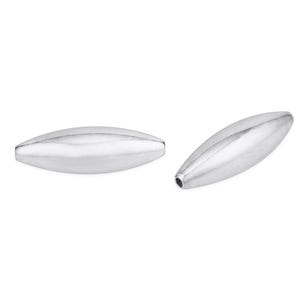 Sterling Silver Oval Beads 5x15 mm - 2 Pcs (SS530204)