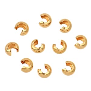 14K Gold Filled Crimp Covers 3mm - 10Pcs (GF4002102)