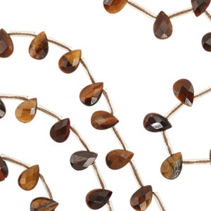 16 IN Strand 6x9 mm Red Tiger Eye Flat Teardrop Faceted Gemstone Beads (RGEFTF0609)