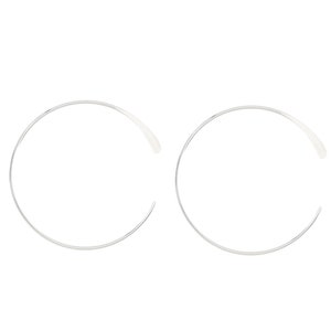 Sterling Silver Endless Hammered End Earwires 26mm - 2 Pairs, 4 Pcs. (SS4001446)