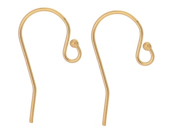 14k Gold Filled Ball End Earwire 11.5x20mm - 1 Pair (GF4001402)