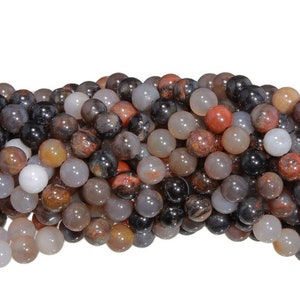 15 IN Strand 8 mm Arizona Petrified Wood Agate Natural Round Smooth Gemstone Beads (PTR100108)