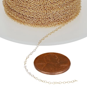 1.1x1.3 mm 14K Gold Filled Cable Chain Bulk (GF1025) Price Per Foot