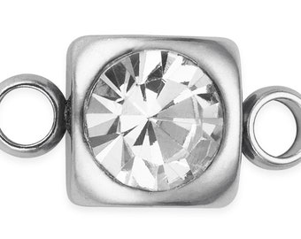 Jewelry Findings Micro Pave Zircon Square shape Connectors Accessories For Women Fashion Jewelry Making JC447