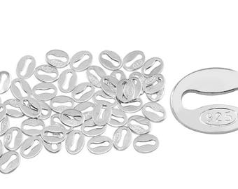 5pcs 925 Italy Sterling Silver Tags,Oval Tag 9mm