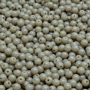 43 Pcs 3mm Czech Round Druck Glass Beads -Light Smoke Grey(CH6103115)