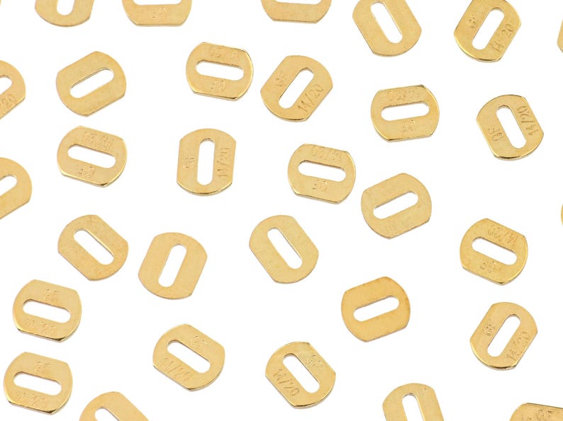 5 Pcs Bag of 4.2x3.3 mm 14K Gold Filled Quality Tags (GF4001QT) image 2