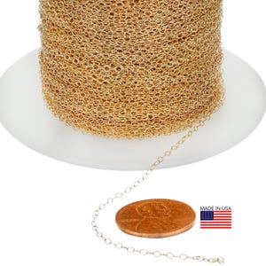 1.6x2 mm 14K Gold Filled Bulk Cable Chain (GF1018) Price Per Foot