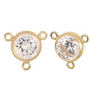 1 Pair 6 mm 14K Gold Filled CZ &quot;Y&quot; Connectors (GF4003094)