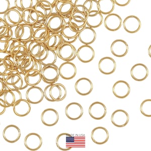 Anillos de salto cerrados rellenos de oro de 14 quilates, calibre 22, 5 mm, 10 unidades (GF22GCJR05)