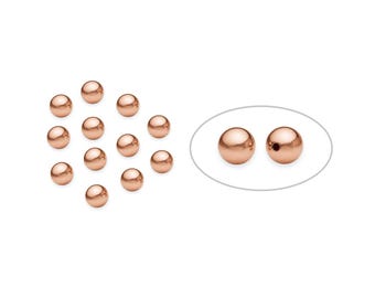 Sachet de 25 perles rondes de 5 mm remplies d'or rose 14 carats (RGF52005)