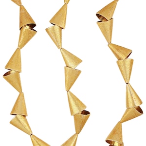 8 Inch Strand 16x12MM Gold Colored Cone Shaped Metal Bead Cap(BMG520407)
