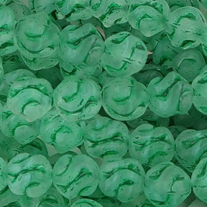 16 Pcs 8mm Yarn Ball Pressed Czech Glass Beads - Frosted Clear Green(CH9010109)
