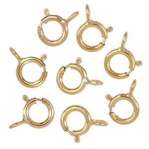 5 mm 5 Pcs 14K Gold Filled Spring Ring Clasps Open Ruing Attached (GF4002610)