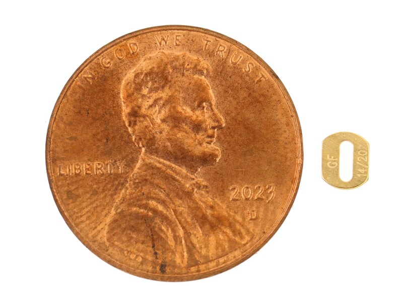 5 Pcs Bag of 4.2x3.3 mm 14K Gold Filled Quality Tags (GF4001QT) image 5