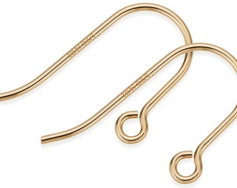 2 Pair Bag of 24 mm 14K Gold Filled Plain Ear Wires With Open Loop (GF4001410)