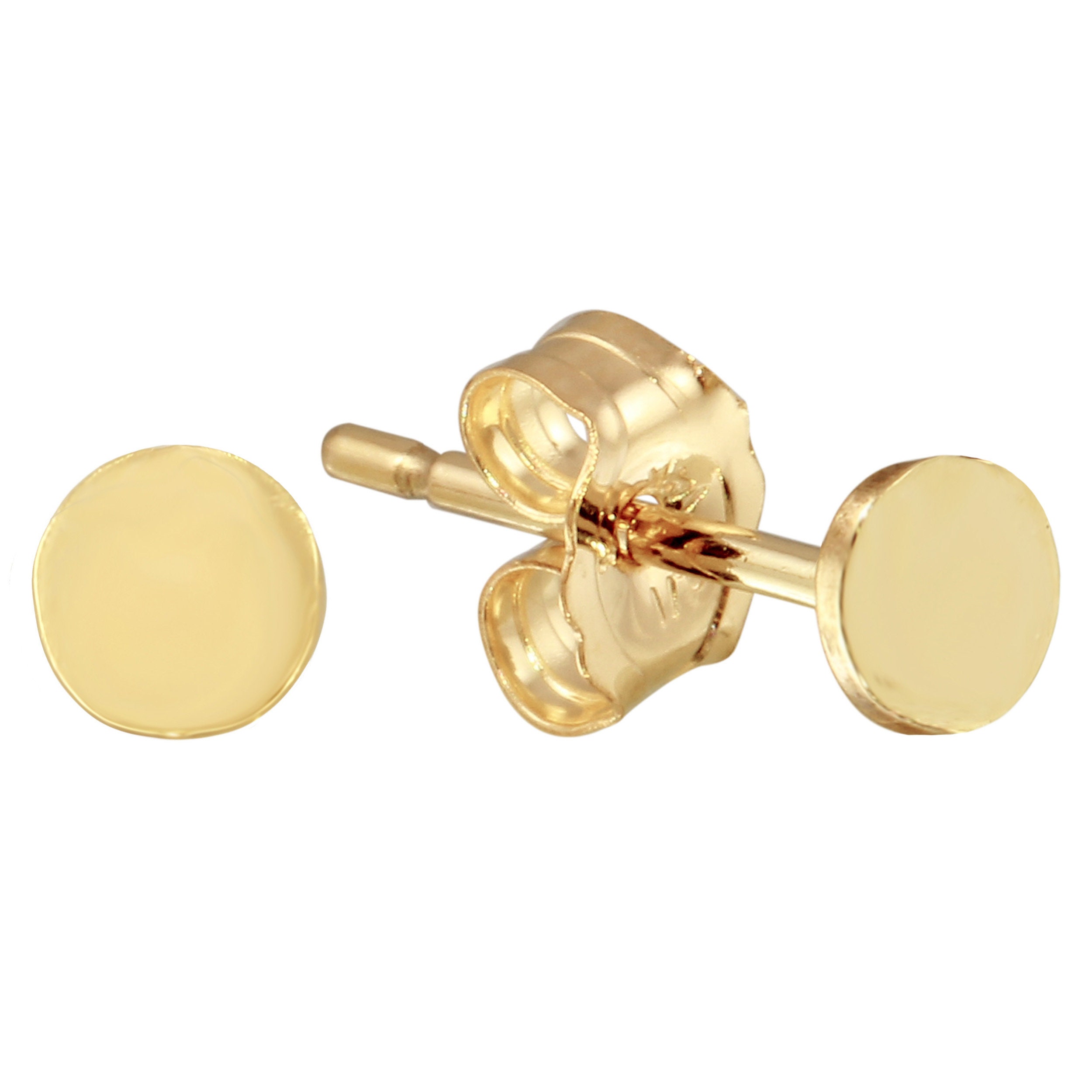 14K Yellow Gold Solid Threaded Screw Earring Post 18 Gauge Thick 0.375  Long USA