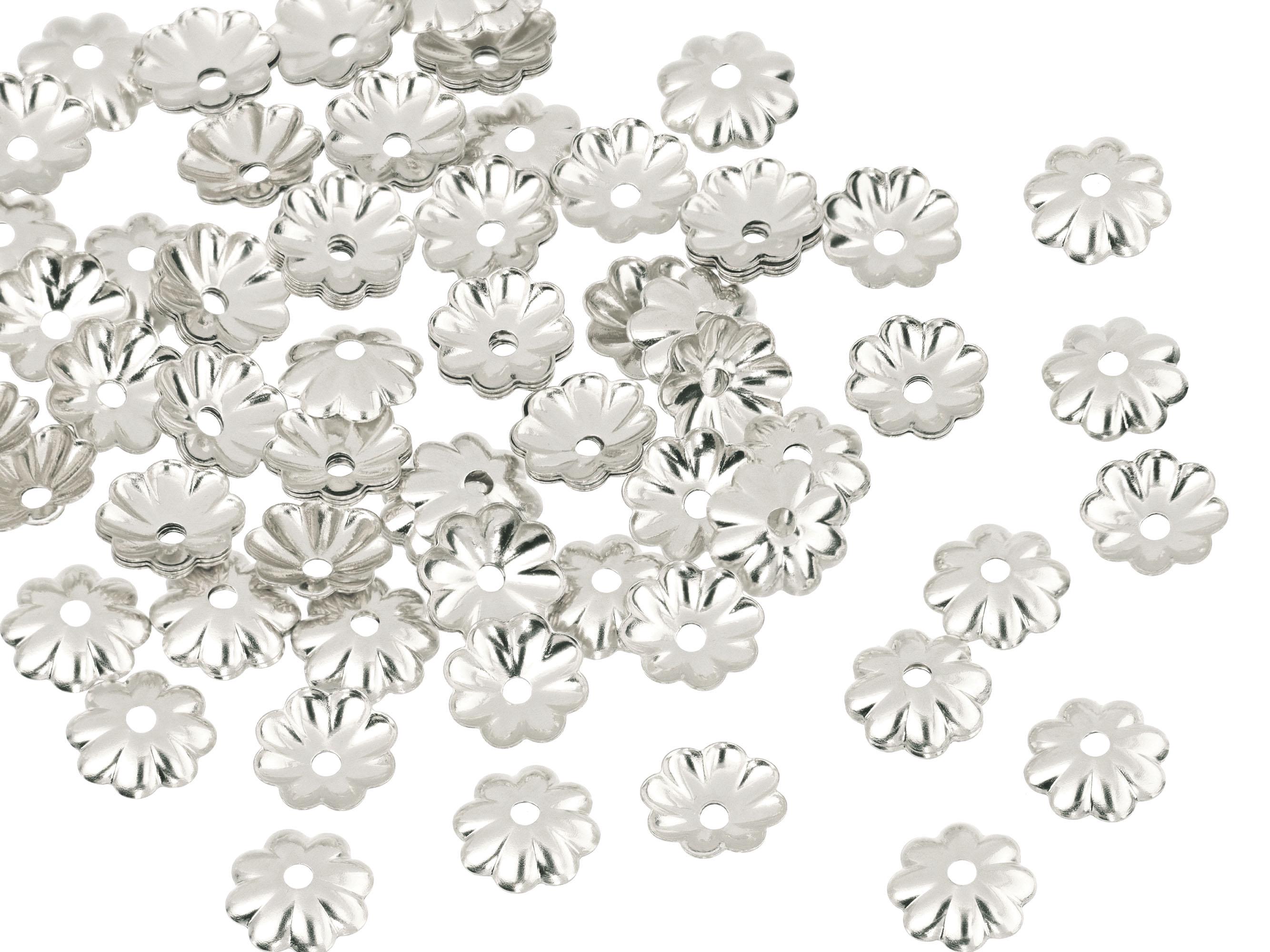 18 to 20 Pcs 5 mm Sterling Silver Flower Bead Caps (SS4004604)