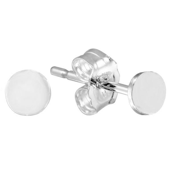 1 Pair 4 mm Sterling Silver Disc Earring Posts (SS4001620)