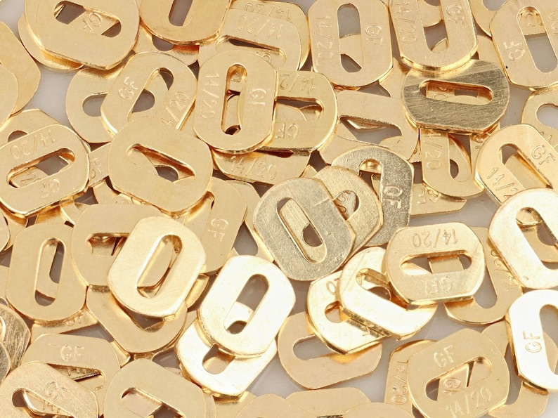 5 Pcs Bag of 4.2x3.3 mm 14K Gold Filled Quality Tags (GF4001QT) image 4