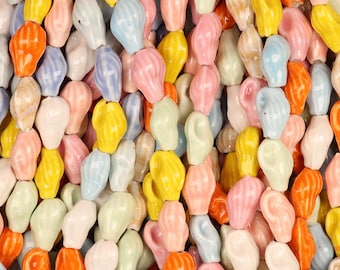 Ceramic Conch Shell Beads 15x10mm 25pcs