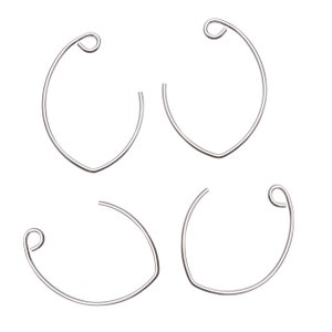 Fili per orecchini a forma di V in argento sterling da 18 x 25 mm (SS4001453) Prezzo per 2 paia