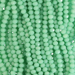 4mm Rondelle Faceted Glass Beads - Jade Green(GLR400135)