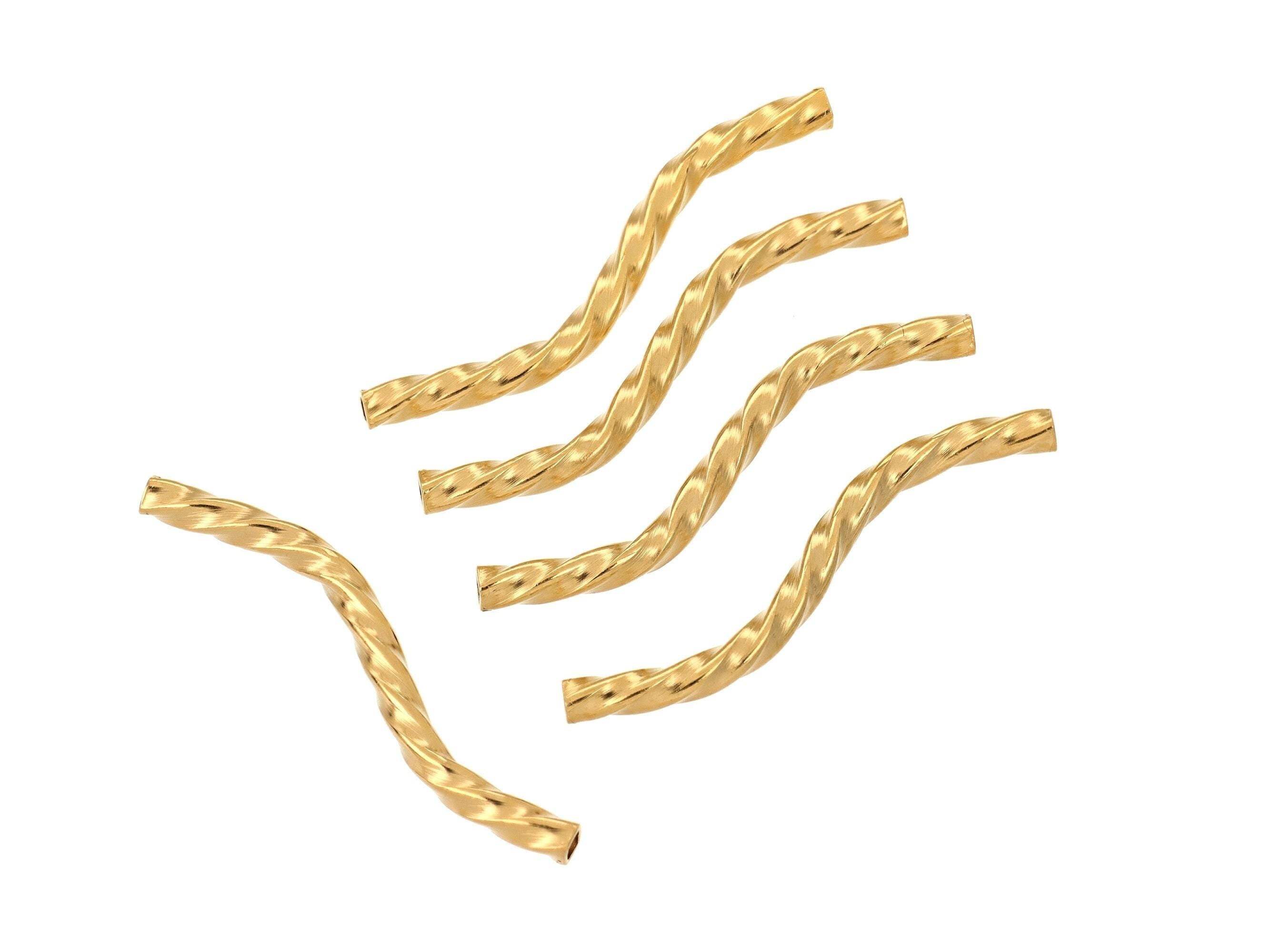 休日限定 2 Pc Bag of 1.5x20 Mm 14K Gold Filled Twisted Square s Tube ピアス
