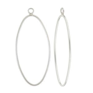 1 Pair 30x15 mm Sterling Silver Oval Drops (SS4001331)