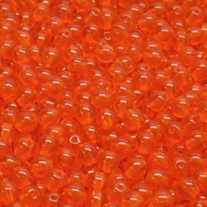 32 szt. 4 mm czeskie okrągłe szklane koraliki - przezroczysty pomarańczowy (CH6104134)