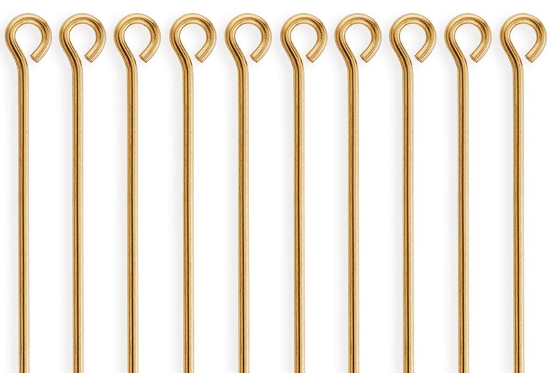 10 Pc Bag of 1 Inch 20ga 14K Gold Filled Eye Pins GF20G10EYP image 1