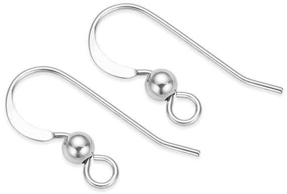 2 Pairs Bag of Sterling Silver Earwires W/ 3 mm Bead (SS4001439)