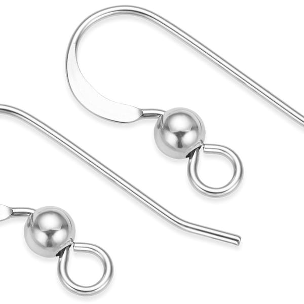 2 Pairs Bag of Sterling Silver Earwires W/ 3 mm Bead (SS4001439)