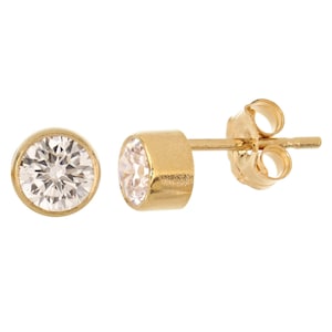 14k Gold Filled CZ Posts 4mm - 1 Pair (GF4001635)