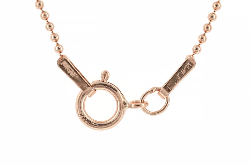1mm 14K Rose Gold Filled Ball Chain Necklace (RGFN1MMB) image 9