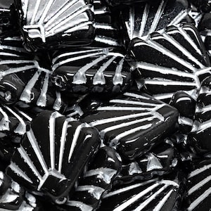 8 Pcs 17mm Diafan Pressed Czech Glass Beads -Black And Silver(CH9003107)