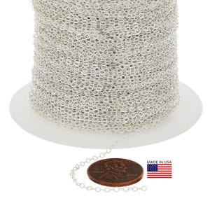 1.8x2.6mm Sterling Silver Flat Bulk Chain (SS1218F) Price Per Foot