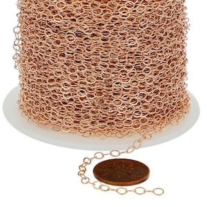 3x4 mm 14K Rose Gold Filled Flat Cable Chain Bulk (RGF1808F) Price Per Foot