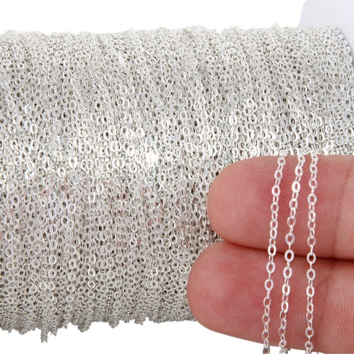 Sterling Silver Flat Cable Chain 