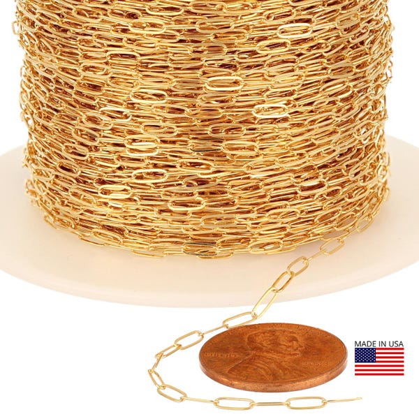 2.1x5.4 mm 14K Gold Filled Drawn Flat Bulk Cable Chain (GF1606F) Price Per Foot