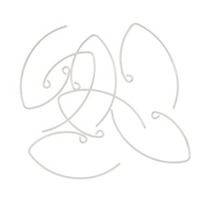 May include: A set of silver-toned earring hooks, twisted and intertwined, ready for jewelry making.