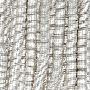 4 Inch Strand 6.3MM Silver Colored Flat Disk Bead(BMS520704)