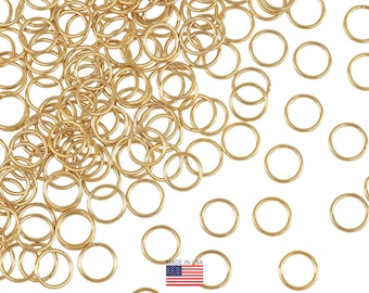 14K Gold Filled Closed Jump Rings 22 Gauge 6mm 10Pc (GF22GCJR06)