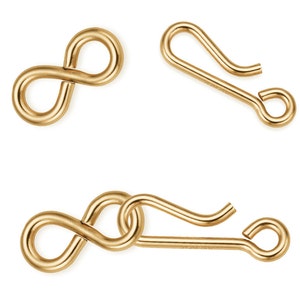14K Gold Filled Hook & Eye Clasps 14mm - 2 Sets (GF4006011)