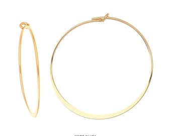14k Gold Filled Flat Wire Hoops 25mm - 1 Pair